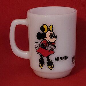 Vintage Minnie Mouse Milk Glass Coffee Mug Disney Pepsi Collectors Series
